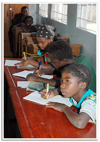 Diligent students in class